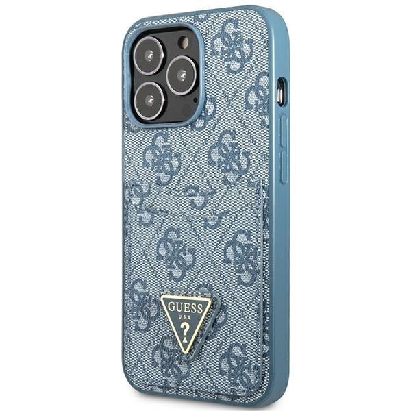 Guess iPhone 13 Pro Skal Korthållare Triangle Logo - Blå