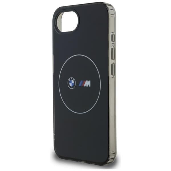 BMW telefontaske til iPhone 16e MagSafe IML Metal Circle - Sort Svart