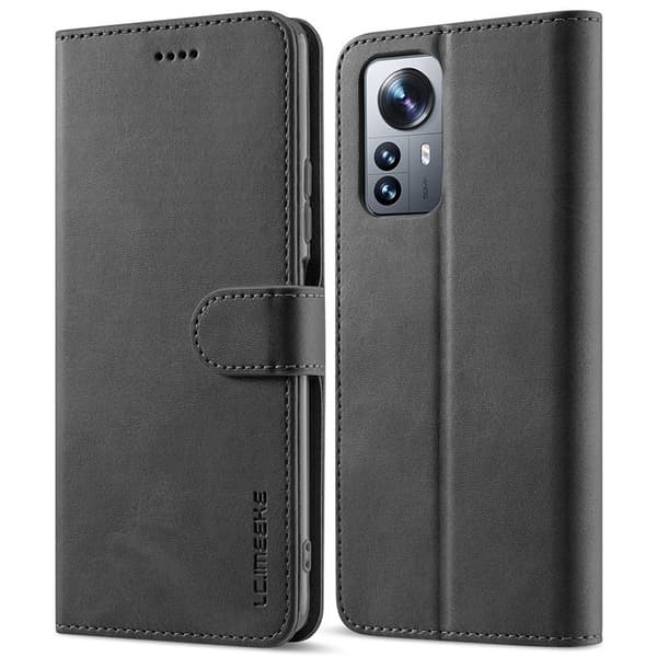 LC.IMEEKE för Xiaomi 12 Pro 5G Plånboksfodral Konstläder - Svart