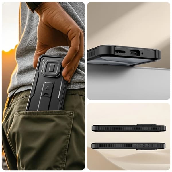 Tech-Protect Mobilskal För Xiaomi Redmi Note 15 Pro 5G Kevlar Cam Plus 2-Set Svart