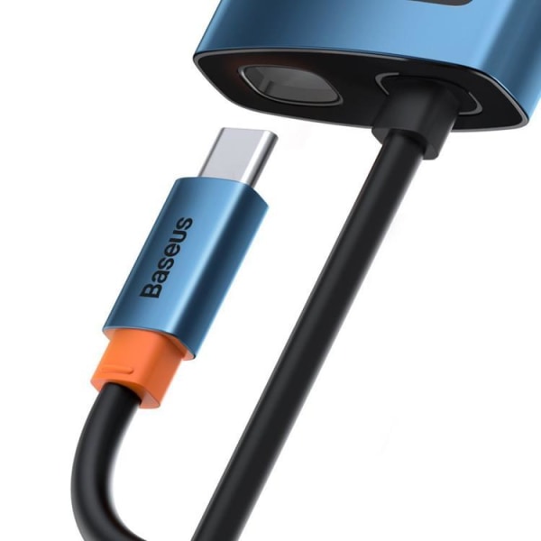 Baseus Metal Gleam 6in1 Multifunktionel USB-C HUB - Blå Blue