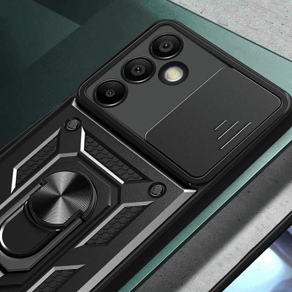 Mobilskal till Galaxy S24 FE Hybrid Armor Camshield - Röd Röd