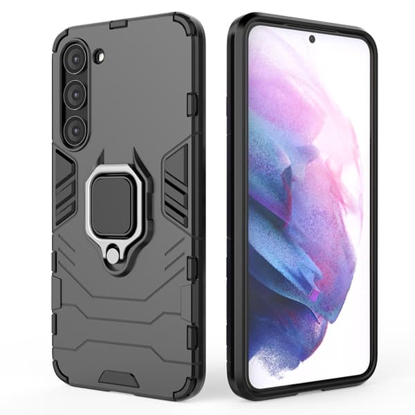 Galaxy S23 Plus -puhelimen kuori Ring Armor Magnetic Holder - Musta Black