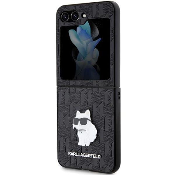 Karl Lagerfeld Galaxy Z Flip 5 Mobilskal Saffiano Monogram Choupette Pin Svart