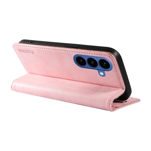 YIKATU Galaxy S26/S26 Pro Plånboksfodral Litchi Konstläder - Rosa Rosa