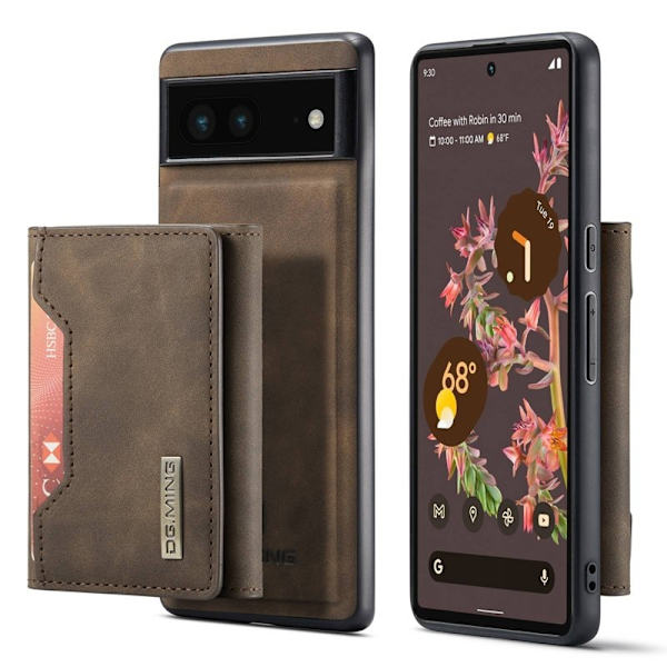 DG.MING Google Pixel 7 5G Konstläder Plånboksfodral Brun