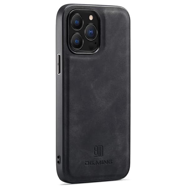 DG.MING Mobilskal till iPhone 16 Pro Max Hybrid Läder - Svart