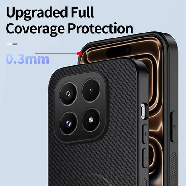 WANLONFENG Mobilskal för Xiaomi 17 Magnetisk Carbon Fiber Kickstand Grå