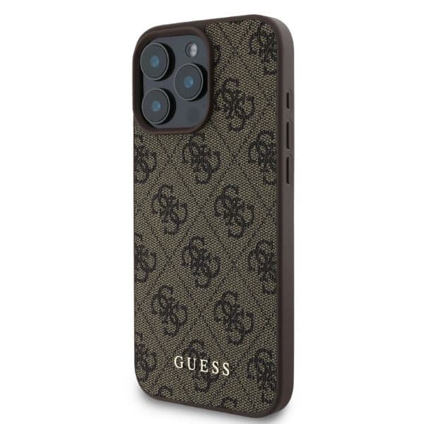 Guess telefontaske til iPhone 16 Pro 4G Metal Guld Logo - Brun Brun