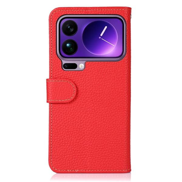 KHAZNEH för Xiaomi 17 Pro Max Plånboksfodral Äkta Läder - Röd