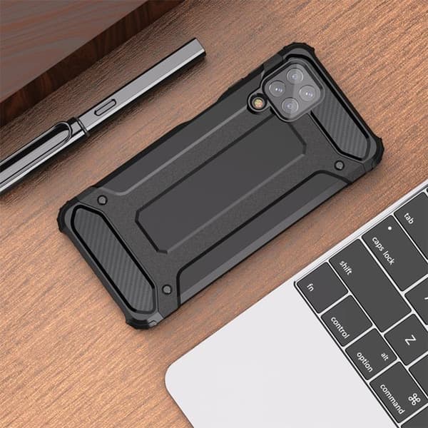 Galaxy A22 4G Skal Hybrid Armor Tough Rugged - Sølv Silver