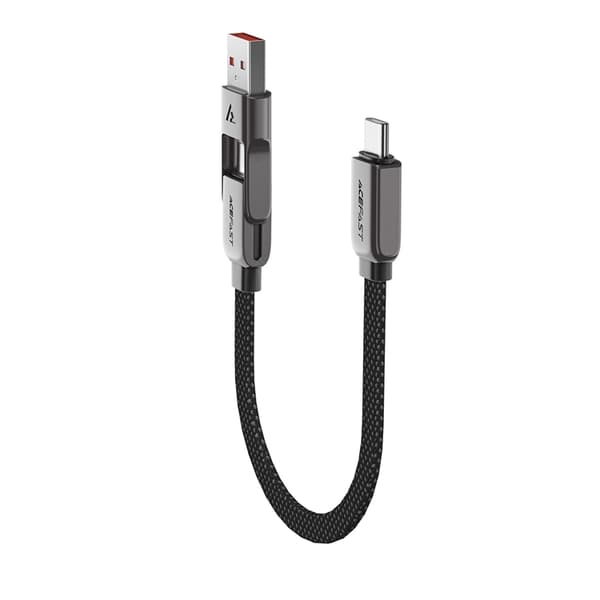Acefast USB-C - USB-A - USB-C 3A Kabel 0.2m 480Mb/s Svart Svart