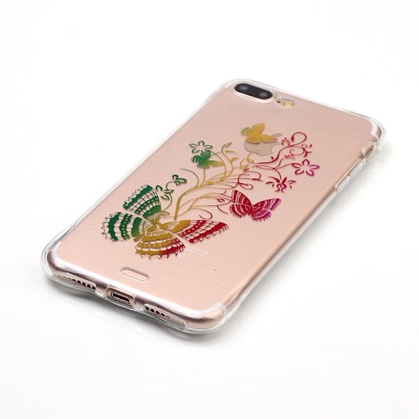 TPU Mobilskal till iPhone 7 Plus - Färgrika Fjärilar