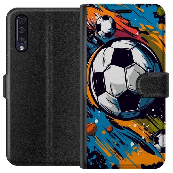 Plånboksfodral till Samsung Galaxy A50 med Fotbollar