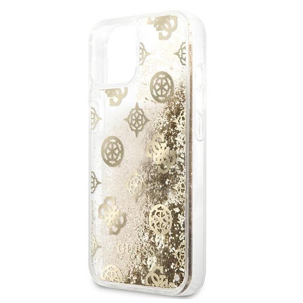 Guess iPhone 13 mini Skal Peony Liquid Glitter - Guld Guld