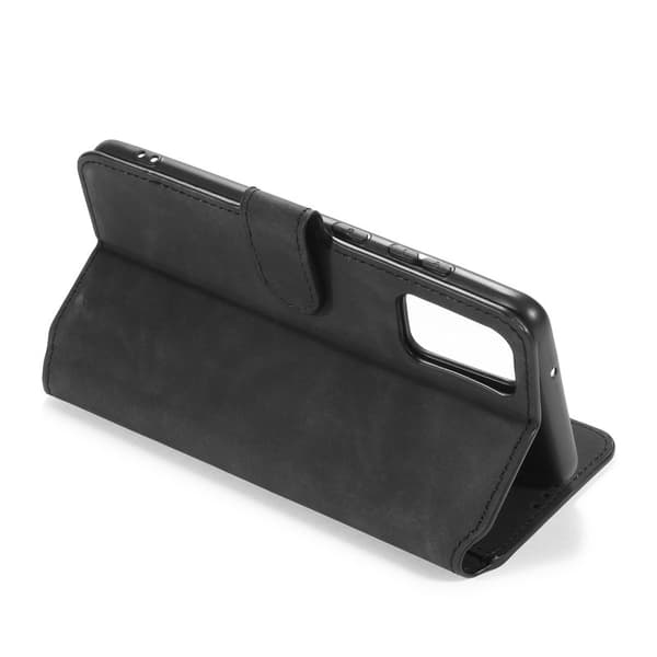 DG.MING Retro Konstläder Plånboksfodral för Samsung Galaxy S20 Plus - Svart