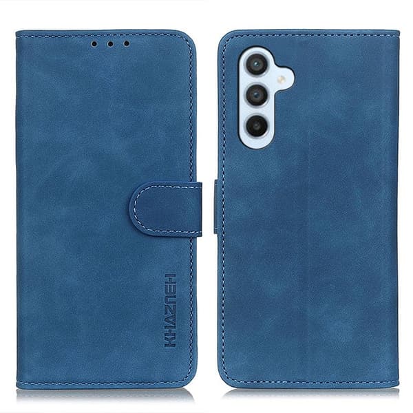KHAZNEH Samsung Galaxy S26 / S26 Pro Skal Konstläder Retro - Blå