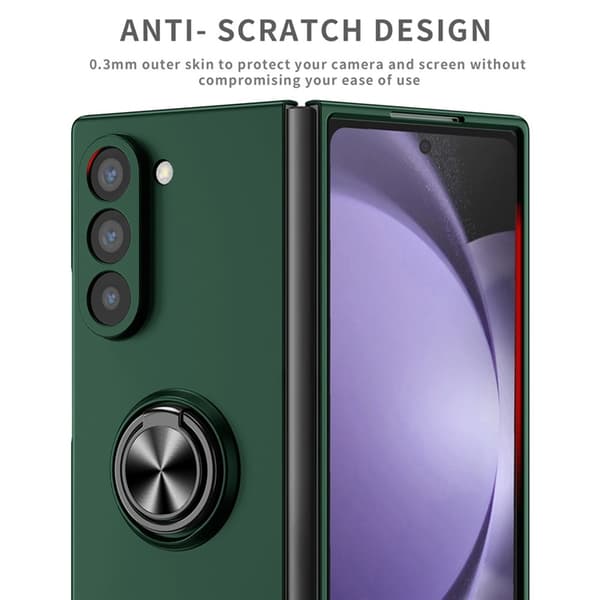 Mobilskal till Galaxy Z Fold7 Rotatable Ring Kickstand - Svartgrön Grön