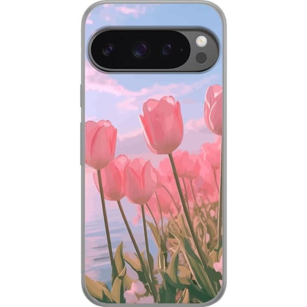 Mobilskal till Google Pixel 9 Pro XL med Rosa Tulpaner