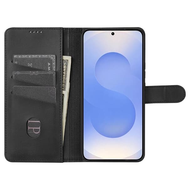 AZNS Samsung Galaxy S25 FE Plånboksfodral Konstläder - Svart