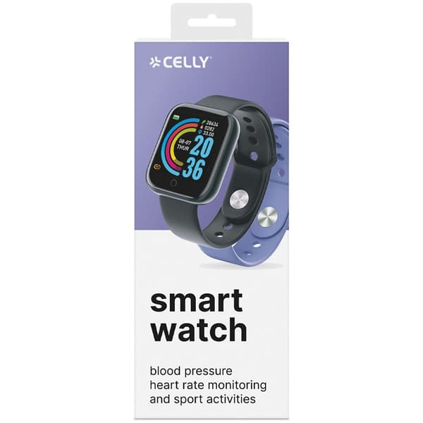 Celly Smartwatch Med Armbånd Trainerbeat - Sort/Lilla Lila