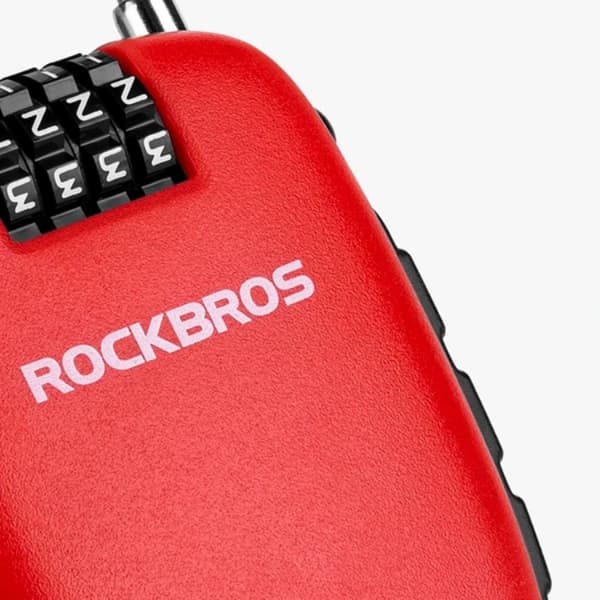 Rockbros Cykellås Med Indragbar Kabel - Röd Röd