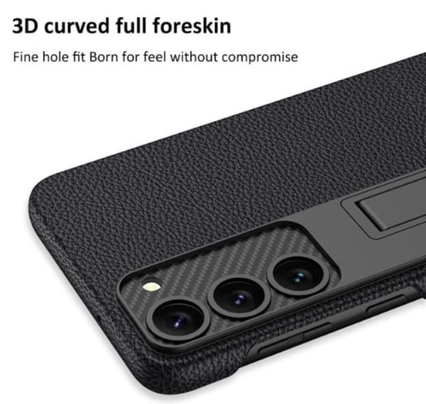 GKK Galaxy S23 Mobilskal Kickstand PU-Læder - Sort Black