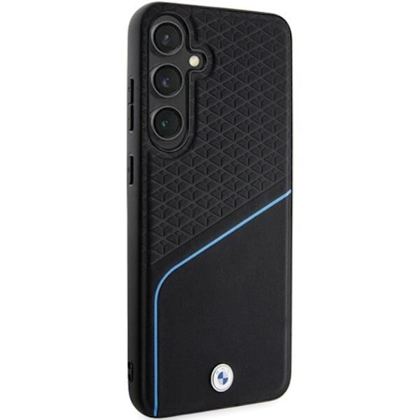 BMW Galaxy S24 Plus Mobilskal Magsafe Signature Läder Textured Line Svart