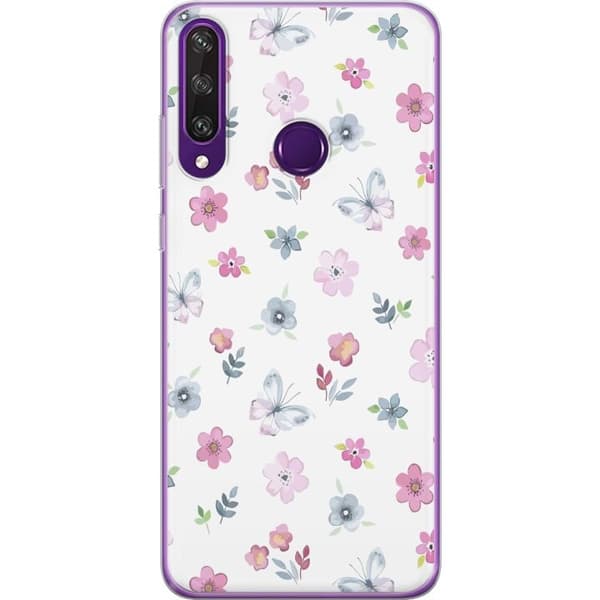 Mobilcover til Huawei Y6p med Blomster og sommerfugle
