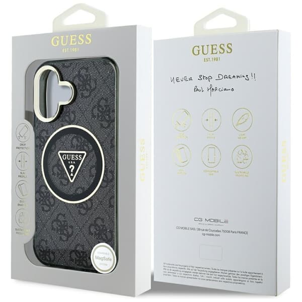 Guess Mobilskal till iPhone 16 Magsafe Glitter - Svart Svart