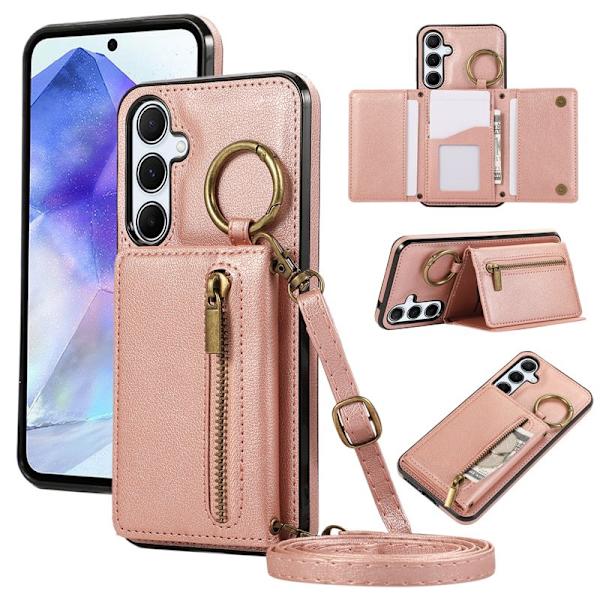 Plånboksfodral för Samsung Galaxy S26 Plus Konstläder Kickstand - Rosa