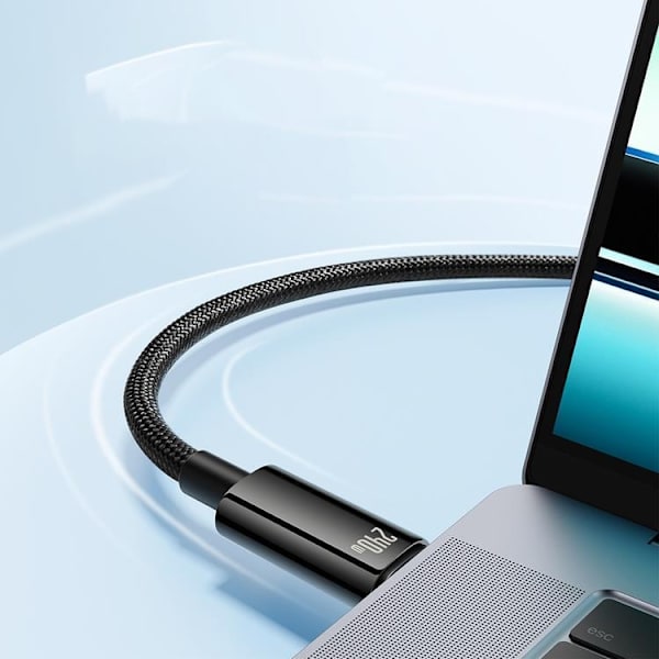 Baseus USB-C till USB-C kabel 480Mb/s 240W 2m Tungsten Guld Svart