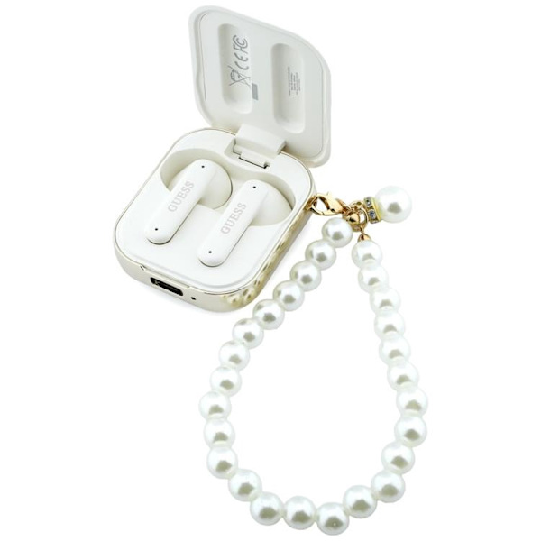 Guess TWS In-Ear Hörlurar Pearl Strap - Vit Vit