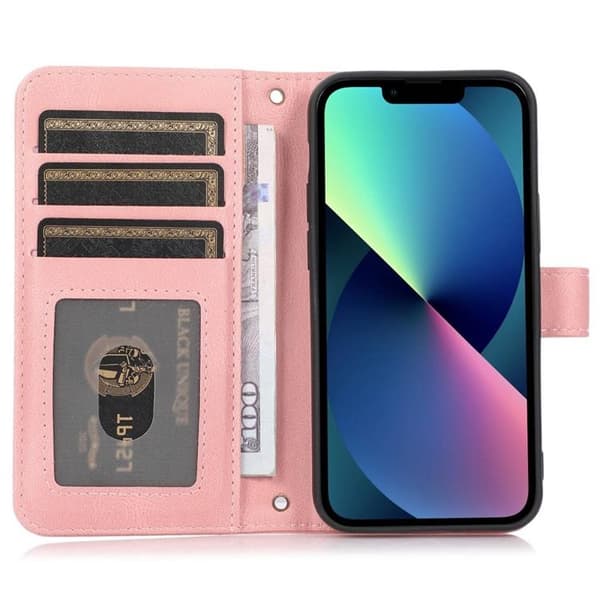 iPhone 14 Plus Plånboksfodral Flip - Rosa Rosa