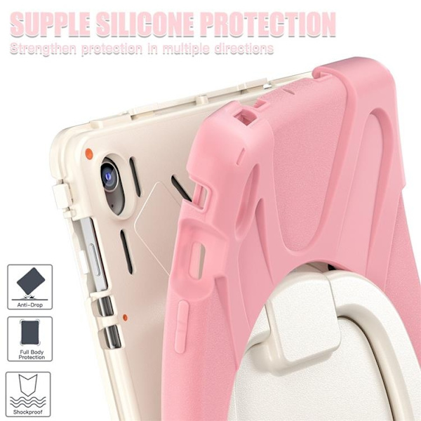 Mobilskal till Galaxy Tab S10 FE Plus Kickstand Handle Grip - Rosa Rosa
