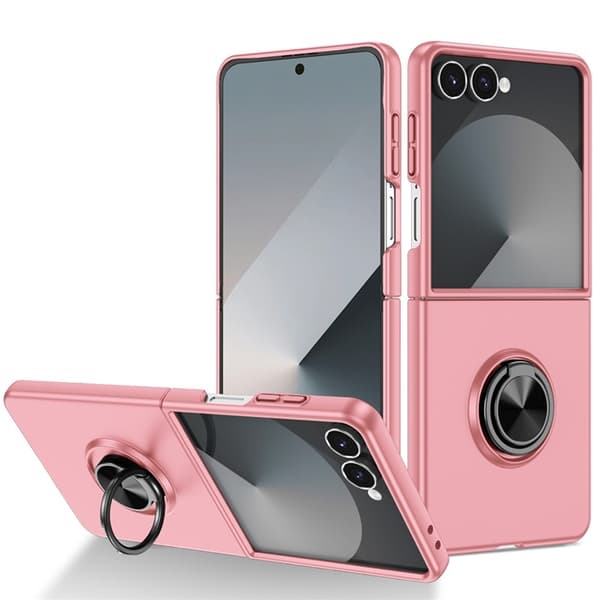 Mobilskal till Galaxy Z Flip 7 5G Rotatable Ring Kickstand - Rosa Rosa
