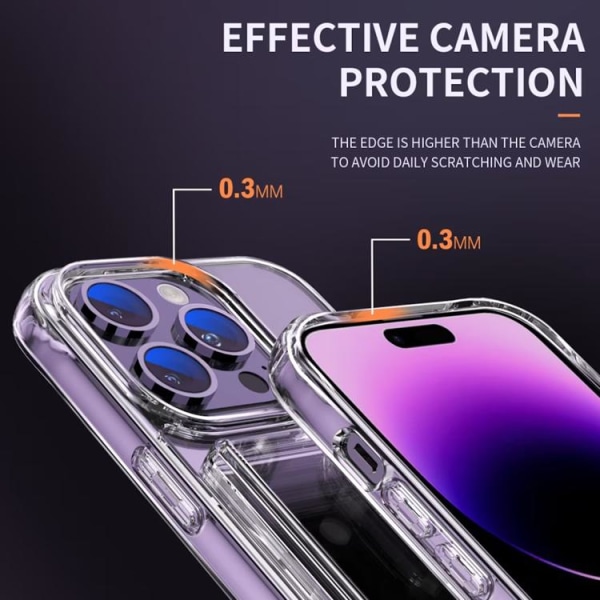 iPhone 14 Pro Mobilskal Korthållare Hybrid Acrylic - Clear