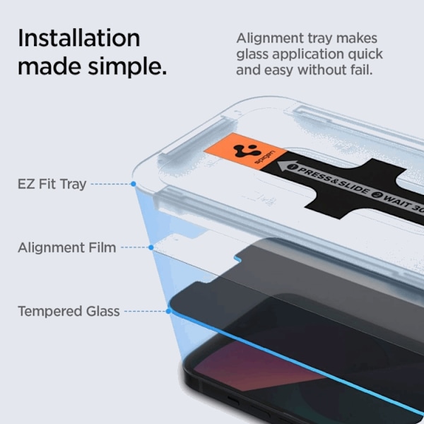 Spigen 2-Pack Privacy Härdat Glas Skärmskydd iPhone 13 Pro Max
