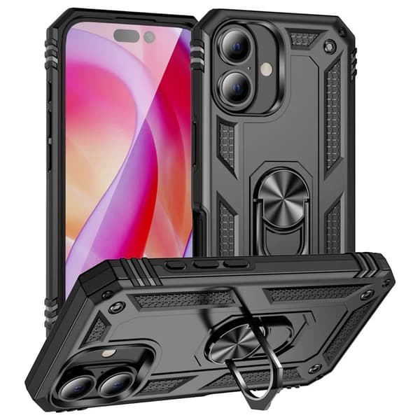 Mobilskal till iPhone 16 Plus med Kickstand - Svart Svart