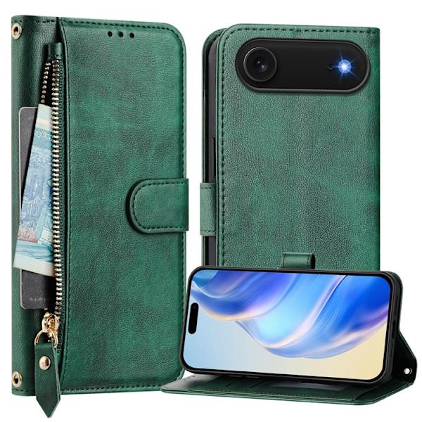iPhone Air Plånboksfodral Zipper Pocket Läder - Grön Grön