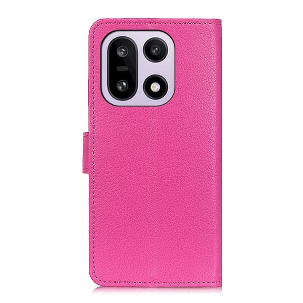 OnePlus 15 5G Plånboksfodral Litchi Texture Konstläder - Rosa Rosa