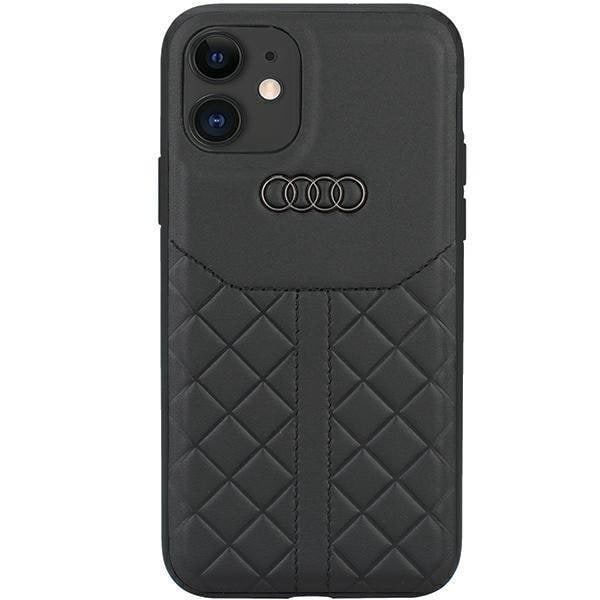 Audi iPhone 11/Xr Mobilskal Äkta Läder - Musta Black