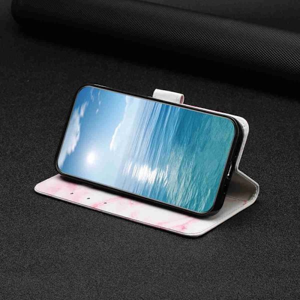 Plånboksfodral för Samsung Galaxy S26 Plus Ställfunktion Konstläder Rosa Marmor