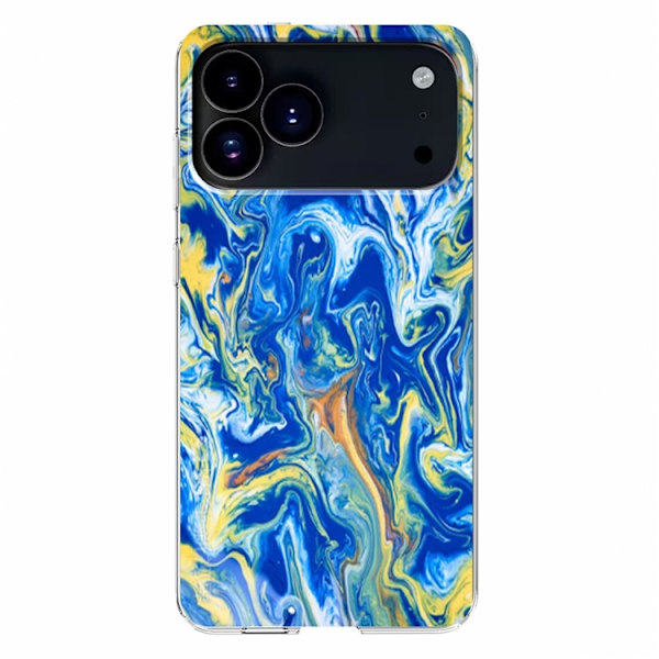 Mobilskal till iPhone 17 Pro Max Marble Pattern Printing Soft - Blå Blå