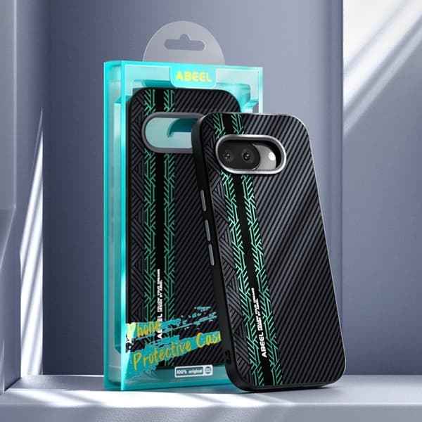 ABEEL Mobilskal till Google Pixel 9a PC TPU Aluminium PU Läder - Textur 2