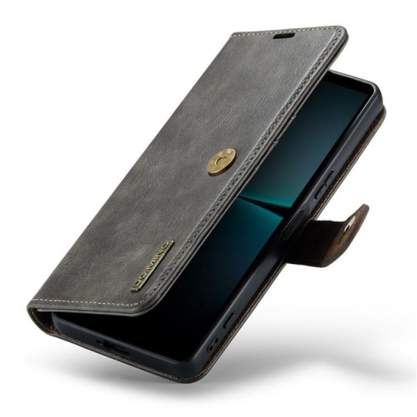 DG.MING Sony Xperia 1 V tegnebog etui ægte læder 2i1 - grå
