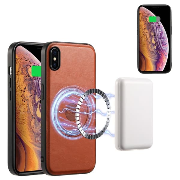 DENIOR Mobilskal till iPhone X / XS i äkta läder - Brun