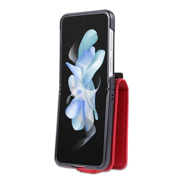 AZNS Samsung Galaxy Z Flip7 FE Plånboksfodral Card Holder Konstläder - Röd