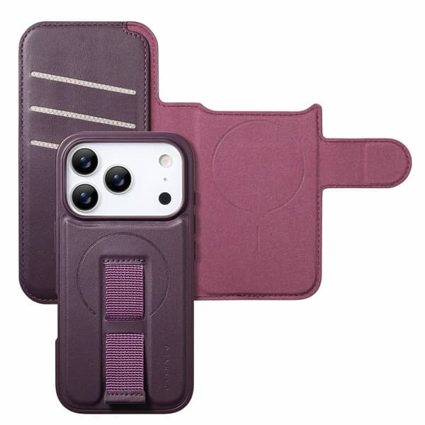 CASENEO iPhone 17 Pro Plånboksfodral Magnetiskt RFID-Skydd Konstläder - Lila