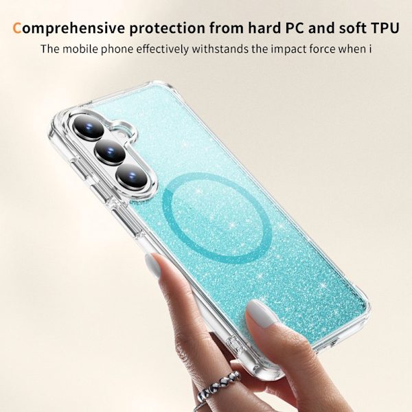 Mobilskal för Samsung Galaxy S26 Plus Glitter Magnetiskt PC + TPU - Blå